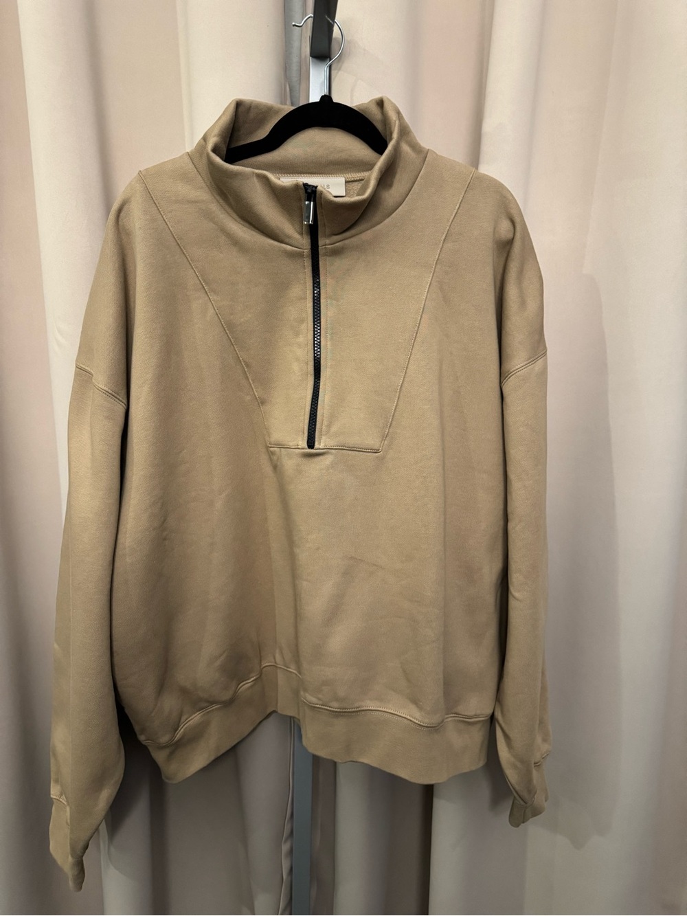 Fear of God Women's Half-Zip Funnel Neck Sweatshirt - Beige